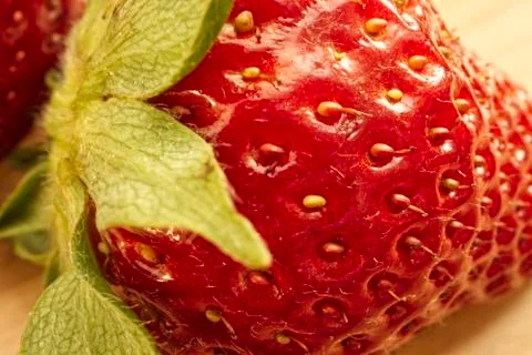 Ripe strawberry fruit. Macro image. Studio shot Stock-Fotos