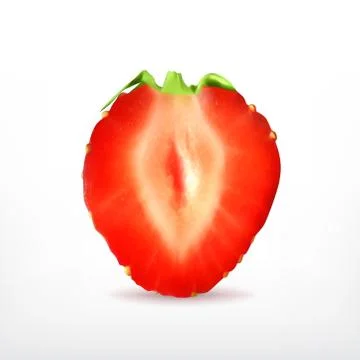 Ripe strawberry slice Illustrazione stock