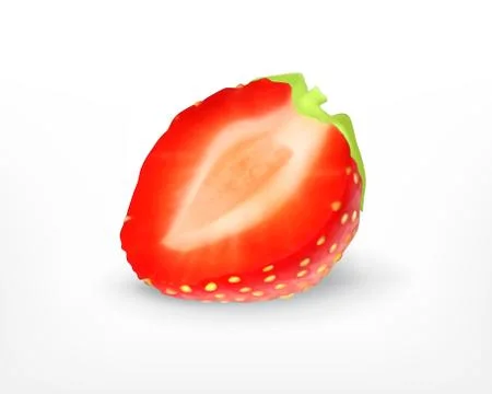 Ripe strawberry slice Stock Illustration