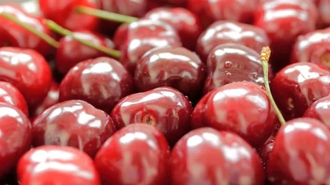 Ripe sweet cherries spin in a circle. Stock Footage 117719630