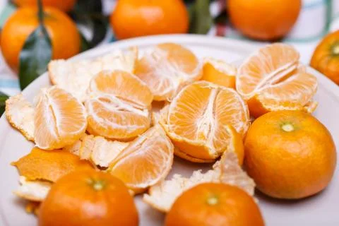 Ripe tangerines Stock Photos