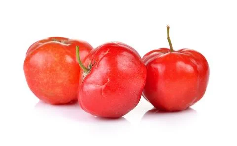 Ripe thai cherry on white background Stock Photos