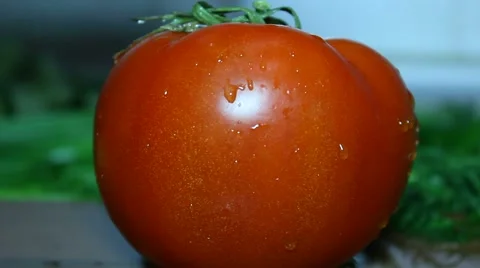 Ripe Tomato . Kitchen. Vegetables Stock Footage 61343976