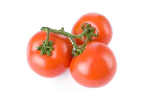 Ripe tomatoes isolated on a white background Stock Photos