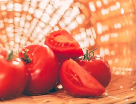 Ripe tomatoes - organic vegetables and healthy eating styled concept Stock Photos