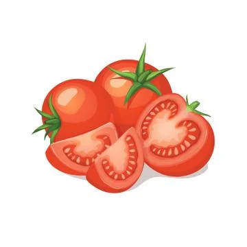 Ripe tomatos composition Stock Illustration