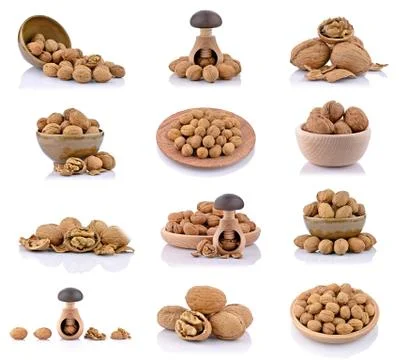 Ripe walnuts Stock Photos