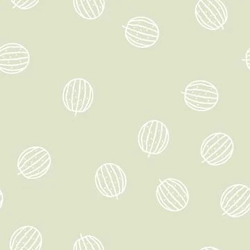 Ripe watermelon line seamless pattern Stock Illustration