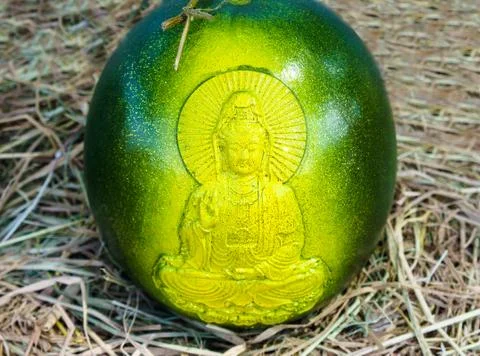 Ripe watermelon with original pattern Stock Photos