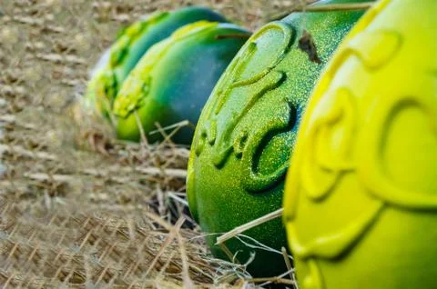 Ripe watermelon with original pattern Stock Photos