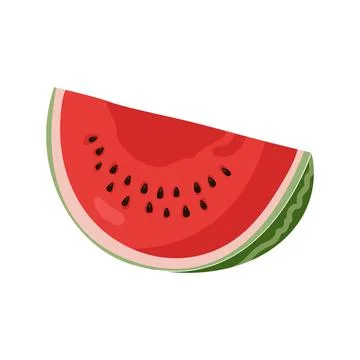 Ripe watermelon slice vector illustration isolated on white background Stock Illustration