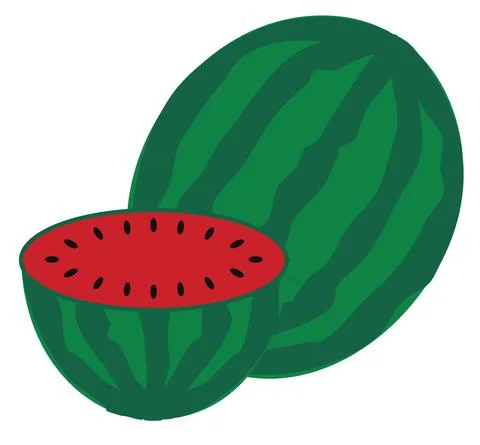 Ripe watermelon vector illustration Stock Illustration