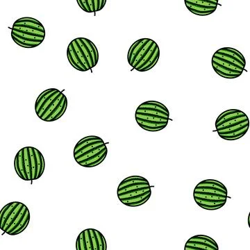 Ripe watermelon vector seamless pattern Stock Illustration