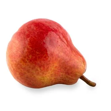 Ripe whole red pear on white background Stock Photos