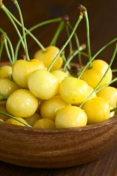 Ripe Yellow or Rainier Cherry Stock Photos