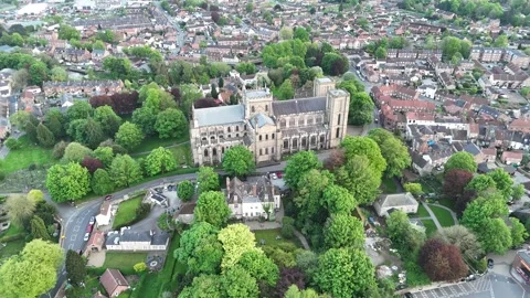 Ripon Cathedral from the air. Stock Footage 280325627