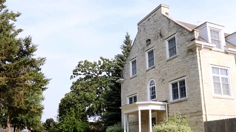 Ripon College Bartlett Hall Backside Tilt Down Stock Footage 79242306