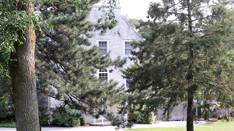Ripon College Bartlett Hall Through Trees Video stock 79244605