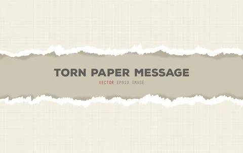 Ripped box patternt paper message Stock Illustration