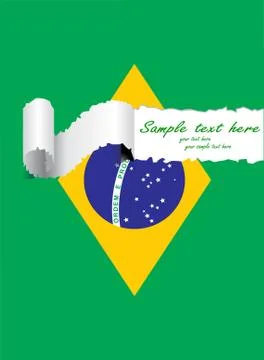 Ripped brazil flag Stock Illustration