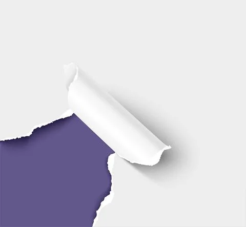 Ripped corner of paper realistic vector illustration Stock Illustration