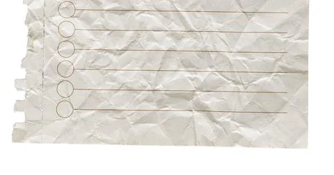 Ripped craft notebook page template with realistic shadows and creases Stock Photos