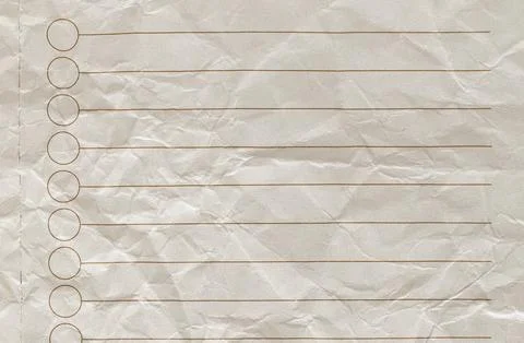 Ripped craft notebook page template with realistic shadows and creases Stock Photos