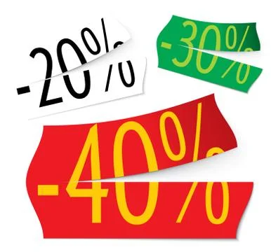 Ripped half stickers Stock Illustration