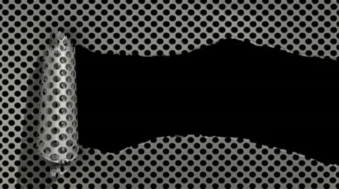 Ripped metal hole Stock Footage 10774849