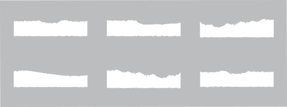 Ripped Paper Borders Torn Texture Vector Stock Illustration