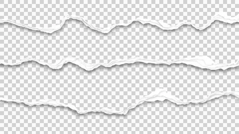 Ripped Paper Edge Element Set Stock Illustration