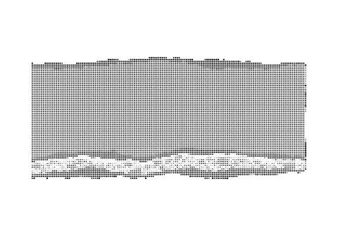 Ripped paper edge frame with halftone pattern for textured document design .. Stockillustratie
