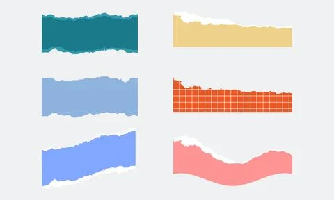 Ripped Paper Effect Abstract Background with Vibrant Colors Stock Illustration