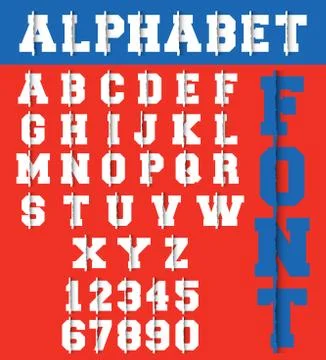 Ripped paper font Stock Illustration