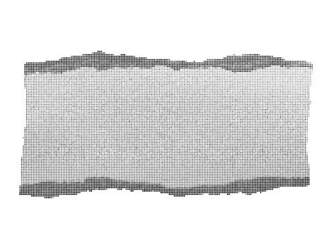 Ripped paper fragment with halftone dot pattern and ragged edges for creati.. Illustrazione stock