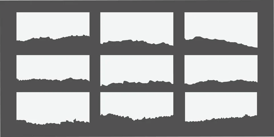 Ripped Paper Horizontal Strips Set Stock Illustration