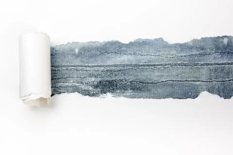 Ripped paper, space for copy. Blue background 写真素材