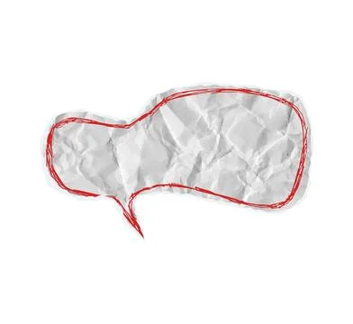 Ripped paper speech bubble. Vector torn chat peanut shape balloon. Crumpled Stockillustratie