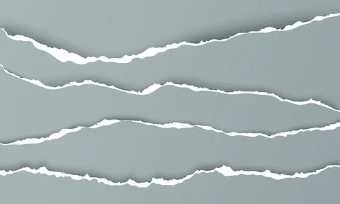 Ripped paper strips with rough torn edge texture Illustrazione stock