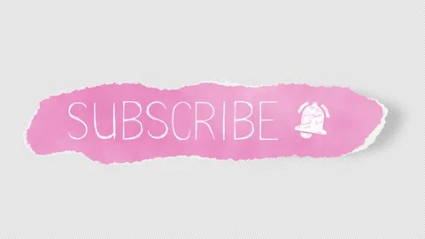 Ripped Paper Subscribe Button - Pink - White text Stock Footage 147513722