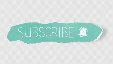 Ripped Paper Subscribe Button - Turquoise - White text Stock Footage 147513713