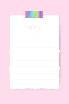 Ripped piece of paper, note, notebook to-do. Stock Illustration