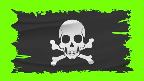 Ripped pirate flag Video stock 321160581
