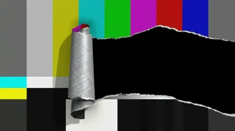 Ripped screen color bar Stock Footage