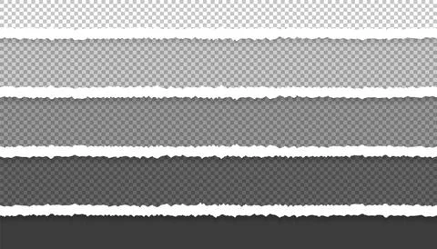 Ripped squared horizontal paper strips for your text or message. Four torn pa Stock Illustration