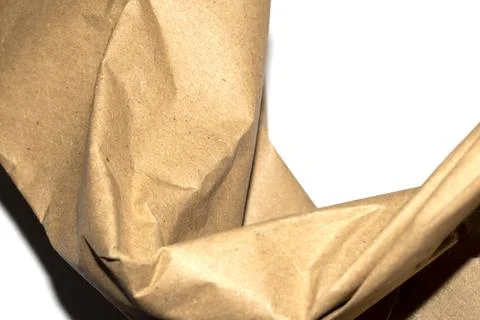 Ripped Up Torn Cardboard Box Packaging with Ridges on White Background Stock Photos