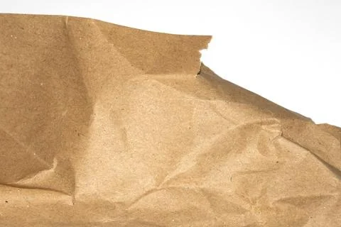 Ripped Up Torn Cardboard Box Packaging with Ridges on White Background Stock Photos