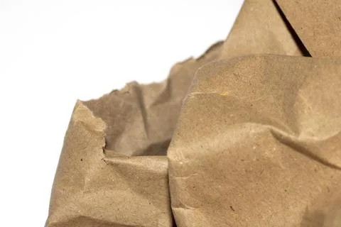 Ripped Up Torn Cardboard Box Packaging with Ridges on White Background Stock Photos