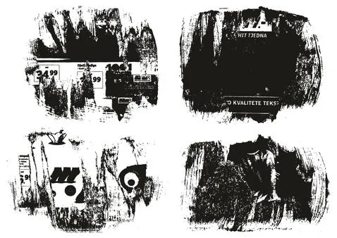 Ripped &amp; Torn Paper Background Grunge Punk Style High Detail Abstract Vector Set Illustrazione stock