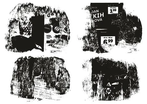 Ripped &amp; Torn Paper Background Grunge Punk Style High Detail Abstract Vector Set Stock Illustration